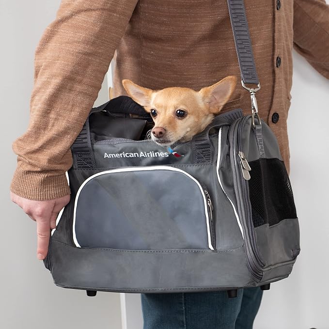 Sherpa American Airlines Travel Pet Carrier, Airline Approved & Guaranteed On Board - Charcoal Gray, Medium