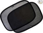 2-Pack Car Window Shades by Enovoe - 19 x 12 in Side Window Cover for SUVs, Sedans, and Trucks - Protects Baby from UV Rays and Glare - Cling Design for Easy Use - Plain