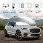 Windshield Sun Shade Custom Fit for 2018-2023 2024 2025 2026 Volvo XC60 Accessories Foldable Sunshade Sun Blocker Protect Car from Sun Rays & Heat Damage Keep Car Cooler