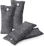 WSSROGY 4 Pack Activated Charcoal Odor Absorber, Bamboo Charcoal Air Purifying Bags Odor Eliminator Air Freshener Deodorizer for Shoe, Closet, Car, Basement
