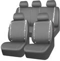 CAR PASS Bling Car Seat Covers Full Set, Shining Glitter Rhinestone Diamond Waterproof Faux Leather Interior Sets Universal Fit Automotive Glitter Crystal Sparkle Strips for Cute Women Girl, Gray