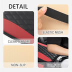 Patchwork Leather Center Console Covers for Cars,Upgraded Arm Rest Cover for Car with Side Storage Pocket for Car Seat Organizer,Middle Console Cover Stylish Car Decoration (Red)