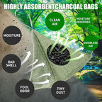 Activated Charcoal Odor Absorber，Naturally Bamboo Charcoal Air Purifying Bags for Closet/Shoe/Car/Bathroom