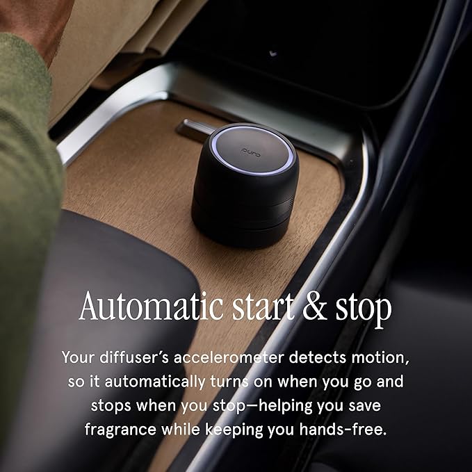 Pura Car Pro Set - Smart Fragrance Diffusion - Rechargeable & Cordless Smart Fragrance Diffusion - Automatic Start & Stop Accelerometer Detects Motion - Includes New Car Fragrance