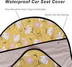 Car Seat Cover Protector Front Seats,for Gym Workout,Running,Swimming,Beach and Hiking,Waterproof Sweat Towel Bucket Seat Covers for Cars SUV Trucks (Chamomile and Yellow, 2Pcs)