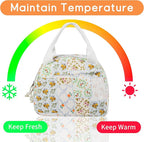 Lunch Bag for Women Insulated Lunch Box Cute Corduroy Lunch Tote Bags Reusable Large Capacity Cooler Bag for Travel Work Picnic