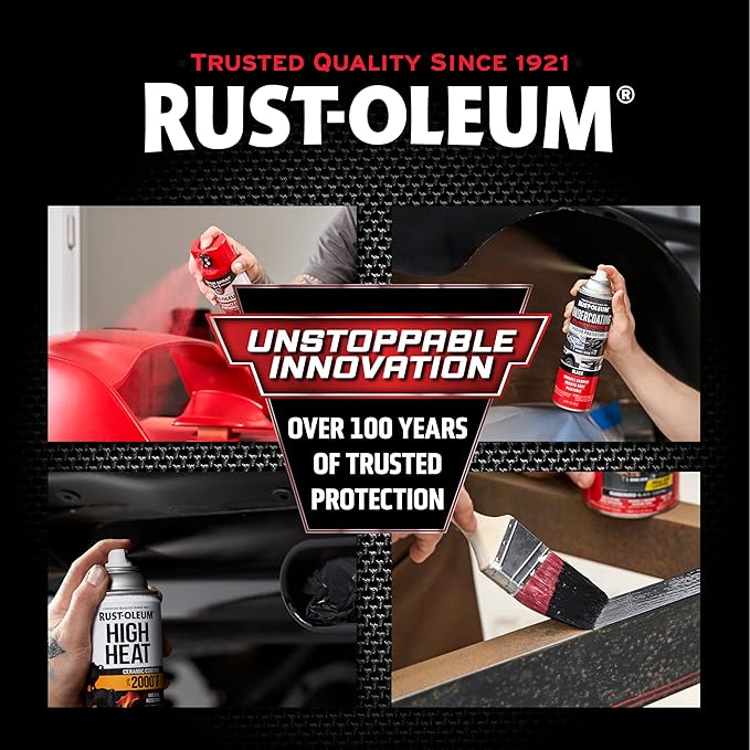 Rust-Oleum 248656-6PK Stops Rust Professional Grade Undercoating Spray Paint, 15 oz, Rubberized Black, 6 Pack