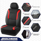 Skechers Memory Foam Car Seat Covers, Air Cool Mesh Thick Seat Covers, Car Seat Full Sets, Airbag Compatible, Automotive Comfort Protection for Most Cars,Vans,Trucks, SUVs,Red
