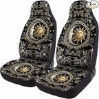 GENANY Celestial Seat Covers Set of 2, Breathable Front Seat Covers for Truck Sedan SUV, Sun Moon Car Accessories, Celestial Gift for Women Men
