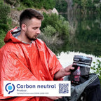 aZengear Emergency Survival Poncho (4pc) Thermal Mylar Foil Blanket for Heat Retention and Rain | Reversible with Hood | Waterproof, Windproof, Portable, Hands-Free, Outdoor Kit (Orange)
