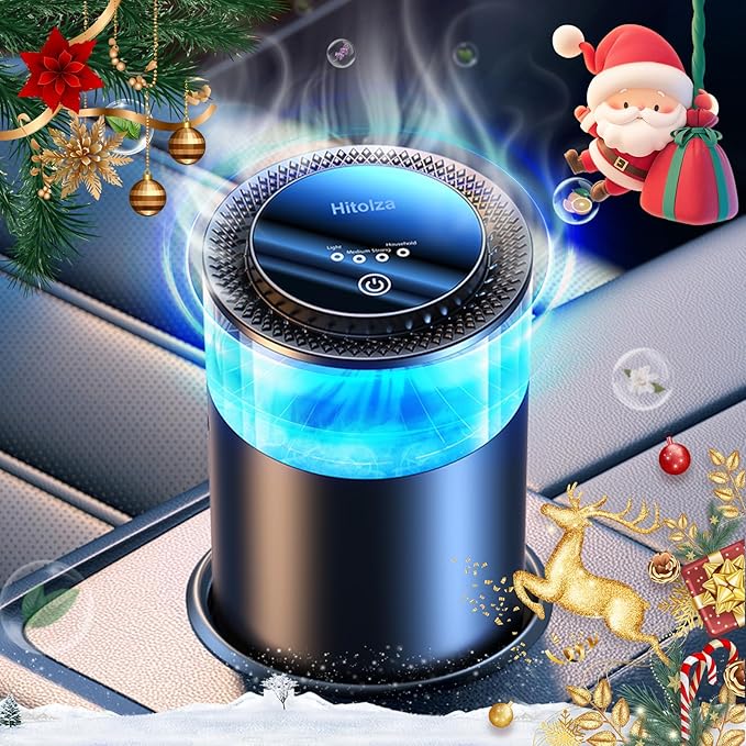 Smart Car Air Fresheners, Ambient Light & Mist Fragrance, Auto On/Off Car Air Freshener Diffuser, Adjustable Intensity, Lasts 6 Months, Built-in Battery, Premium Scents Refill X2 - Vanilla