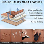 Car Seat Covers Full Set Brown, Luxury Faux Leather Waterproof Non-Slip Women Seat Protector Universal Fit for Most Cars SUVs Trucks Pick-ups,Car Interior Accessories (Brown Black-Full Set)