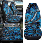 KEIAHUAN Blue Camo Hunting Car Seat Covers Universal Front Saddle Blanket Rear Split Bench Protection Cover Auto Accessories Easy to Install for Cars,Trucks,Sedans,SUVs