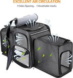 Cat Backpack Carrier,Double Side Expandable Cat Carrier Backpack,Dog Carrier Backpack for Medium Cats and Small Dogs,Puppies Up to 20 Lbs,Pets Carrier Backpack with Breathable Mesh(Grey)