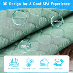 Golf Cart Cooling Ice Silk Seat Cover Blanket for EZGO TXT RXV/Club Car DS Precedent Front 2-Person Seats, 4 Pockets, Keeps Cool and Clean - Green