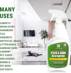 Stain & Odor Destroyer-Dog & Cat Enzymatic Pee Eliminator-Carpet, Rug, Floor, Furniture-Smell Remover for Pet Urine, Feces, Vomit and Organic Spills-Concentrated Formula-32 Oz!!
