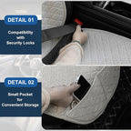 Linen Car Seat Covers for Cars, Front Car Seat Cover Protectors with Storage Bags, Anti-Slip & Soft Automotive Seat Cushion Universal Fit for Most Sedan, SUVs, Vehicles (Beige)