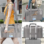 Refrze Cat Carrier,Dog Carriers for Small Dogs Medium Cats Pet Carrier up to 15 Lbs, TSA Airline Approved Cat Carrier Soft, Cat Dog Crate Travel Bag,Grey