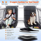 Gimars Car Seat Protector, 2 Pack, XL Thicken EPE Cushion Waterproof 600D Fabric Car Seat Cover for Child Car Seat with Nonslip Backing Mesh Pockets for Baby SUV Sedan Truck Leather Seats, Black-Gray