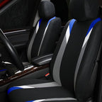 FH Group Car Seat Covers Premium Modernistic Flat Cloth Car Seat Covers Front Seats Only Blue Black, Airbag Compatible Universal Fit Interior Accessories Cars Trucks SUV Car Accessories Protector
