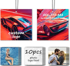 10-1000Pcs Custom Air Fresheners with Picture, Personalized Double Sided Photo/Text/Logo Air Freshener, Customized Gifts for Branding Business Events Promotions