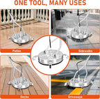18" Dual Handle Pressure Washer Surface Cleaner with 4 Wheels, 4000 PSI Max Stainless Steel Surface Cleaner for Pressure Washer, 3/8" Inlet Connector, for Concrete, Patio, Sidewalk, Deck