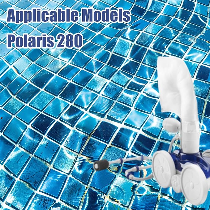 Pool Cleaner Large Wheel Replacement with Tire & Bearings, Compatible with Polaris 280 (Not for 360/380) Durable Pool Vacuum Wheel Replacement Parts