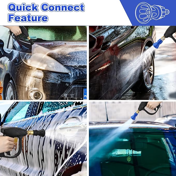 Dreyoo Pressure Washer Nozzle Guard, Durable Stainless Steel Power Washer Tips with Rubberized Protection, 1/4" Male Quick Connect, High Efficiency Cleaning(2 Pack,40/25 Degree with 4.0/3.0 Orifice)