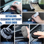Viewsun 21Pcs Car Cleaning Kit with High Power Handheld Vacuum, Car Wash Mop with Long Handle, Bucket, Detailing Brush Set, Windshield Cleaner, Complete Interior Exterior Washing Supply for Men Women