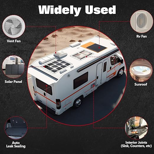 12 Pack RV Roof Sealant,Self Leveling Lap Sealant for RV Roofs,White RV Caulking Sealant Waterproof for Camper, Trailer & Motorhome