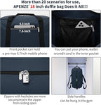 Small Gym Bag 18 inch Carry On Duffel Bag for Weekender Travel - Navy Blue