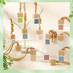 24 Pcs Employee Appreciation Gifts Bulk Empty Glass Essential Oil Diffuser Car Air Freshener Diffuser Hanging Ornament for Coworkers Office Staff