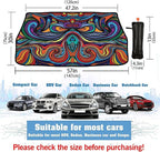 CHILL·TEK Car Windshield Sun Shade Umbrella, Abstract Colorful Foldable Umbrella Sunshade for Front Window UV Reflector Protection Auto Shades Cover blue 1 57x31 In
