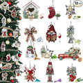 12 Pcs Christmas Car Air Freshener Bulk Scented Christmas Tree Ornaments Buffalo Plaid Gnomes Snowman Bow Hanging Decoration Car Scented Automotive Interior for Stocking Stuffers Party Gift