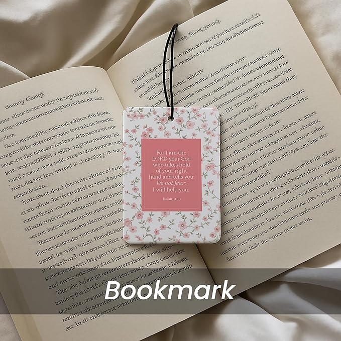 Coquette Pink Floral Christian Car Air Freshener 4 Pcs - Girly Pink Bow Religious Hanging Air Freshener 4 Pcs for Cars Closet Drawer Books, Cute Christian Accessories Mirror Gifts for Women Girls
