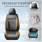 Fit HRV Premium Leather Car Seat Covers Compatible with Honda HRV 2016-2025 2026, Breathable, Wear Resistant, Airbag Compatible, All-Weather Protection & Full Coverage, 2 Front Seat Black