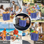 Insulated Grocery Bags with Zippered top Frozen Food Shopping Groceries Travel Insulated Tote Cooler Thermal Bags