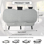 Universal Grey Anti-Slip Rear Car Seat Cover Size S - Faux Linen Bottom Bench Seat Cushion Fits Most of Vehicles Cars Truck SUV Van - Automotive Long Back Seats Protectors with Storage Pocket