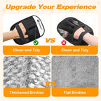 Pet Hair Removal Glove for Dogs Cats, Pet Hair Removal Tool, Reusable Electrostatic Pet Hair Gloves, Versatile Grooming Gloves for Washing, Deshedding, Grooming, White, 2 pcs