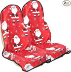 Car Seat Cover Protector Front Seats,for Gym Workout,Running,Swimming,Beach and Hiking,Waterproof Sweat Towel Bucket Seat Covers for Cars SUV Trucks (Santa Claus, 2Pcs)