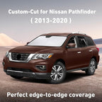 EcoNour Windshield Sunshade Compatible for Nissan Pathfinder 2013-2018 2019 2020, Sun Visor for Front Windshield & Window Sun Shade Cover, UV Heat Blocker & Protector, Car Accessories