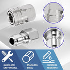 M MINGLE Pressure Washer Adapter, 2 Sets 3/8 Inch Quick Connect Fittings, Stainless Steel Pressure Washer Fittings, Male and Female Power Washer Quick Disconnect Kit, 5000 PSI