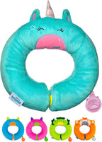 Trunki Kid's Travel Neck Pillow and Chin Rest | Support Sleepy Heads in The Car Seat, Plane, Bike or Pram | Yondi Small UNA Unicorn (Turquoise)