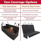 Lusso Gear Dog Car Seat Cover for Back Seat - 100% Waterproof Dog Hammock - Padded Headrest and Mesh Window - Passenger Compatible Rear Car Seat Cover - Fits Trucks, SUVs, Cars