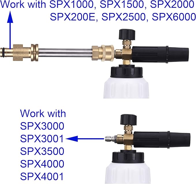 M MINGLE Foam Cannon, Compatible with Sun Joe SPX Series Pressure Washer, with 5 Nozzle Tips, 1/4 Inch Quick Connector
