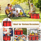 PEASUG Insulated Bags for Food Delivery, XXXL Pizza Delivery Bags, Large Capacity Cooler Bag Keep Food Warm for Grocery Shopping and Catering, Foldable, Heavy-Duty (Red)