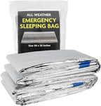 Mylar Emergency Thermal Blanket Sleeping Bag for Survival (2 Pack), Thick Reusable Mylar Space Blankets Bulk 84"L x 36"W Emergency Foil Blankets for Camping, Warmth, Runners, Spa, First Responders