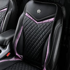 Flying Banner car seat Covers seat Cushions Luxe Fit Faux Leather Easy Installation Vehicles Non Slip Premium (Black Pink, 2 x Front Seat Cover)