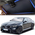 Car Shade Front Windshield, Small (59" x 29") - 240T Reflective Polyester Sunshade Blocks 99% UV Rays and Heat, Foldable with Storage Bag Fits Coupe, Hatchback, Small Sedan, Sports Model Cars