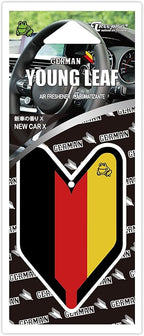 YLNCX04 Japan Tree Frog New Car X Scent German Flag JDM Hanging Air Freshener, 1 Box, 24 Piece